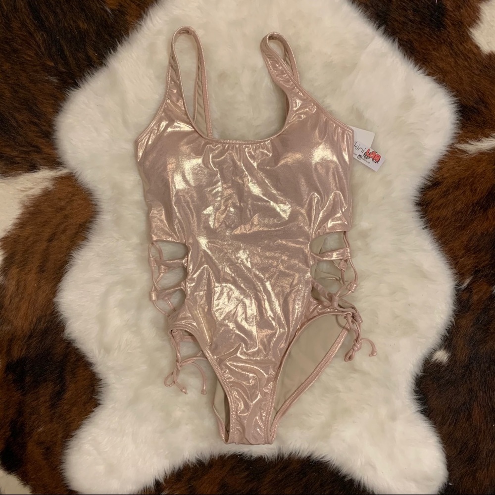 NWT Pacsun Metallic rose gold sexy one piece